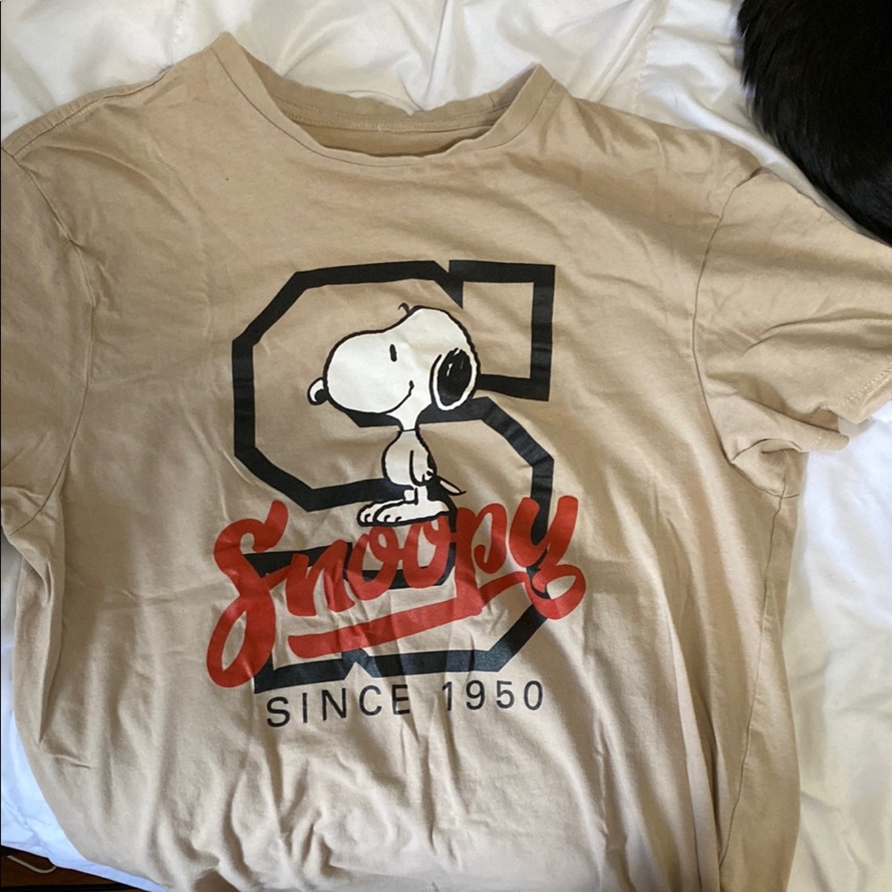 Peanuts Tan Snoopy Short Sleeve Tee